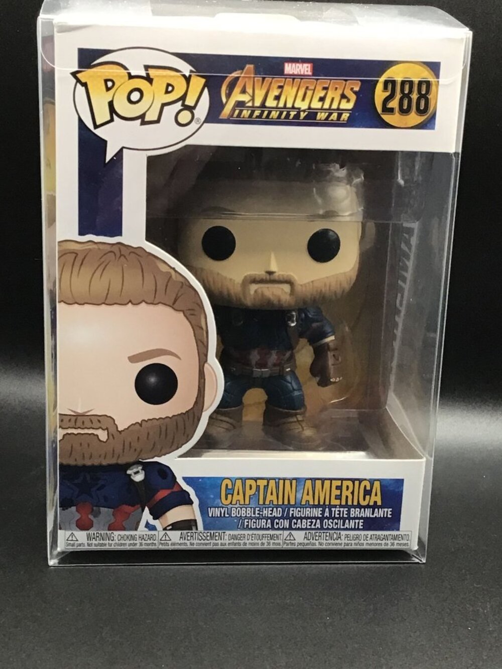 Funko Pop Vinyl Marvel Captain America #288 Figure w/Pop Protector New Superhero